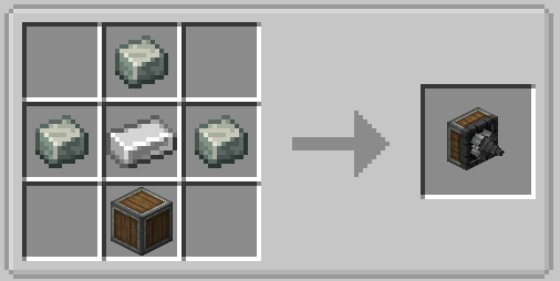 Recette JEI de la perceuse mécanique de Create