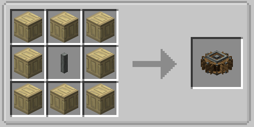 Recette JEI de la roue à eau de Create