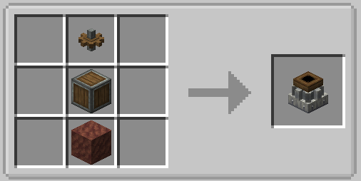 Recette JEI de la meule de Create