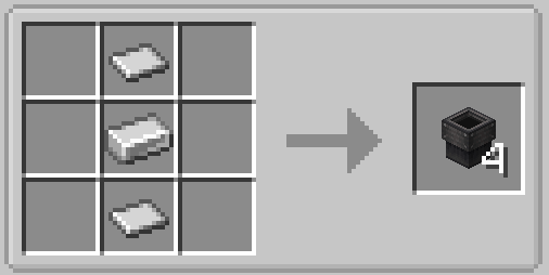 Recette JEI de la goulotte de Create